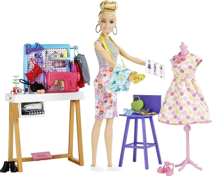 Barbie Fashion Designer Doll (12-in/30.40-cm) & Studio, 25+ Design & Fashion Accessories