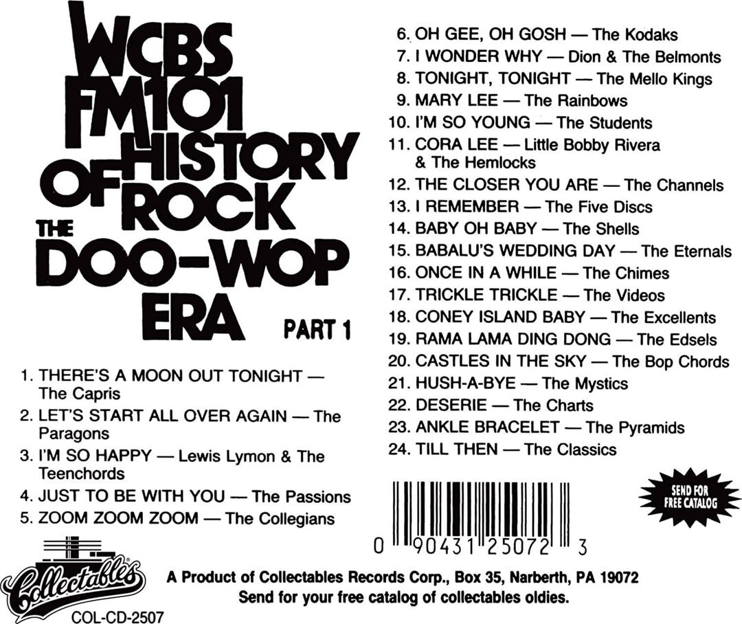 WCBS FM101.1 - History of Rock: The Doo Wop Era, Part 1 [Audio CD]