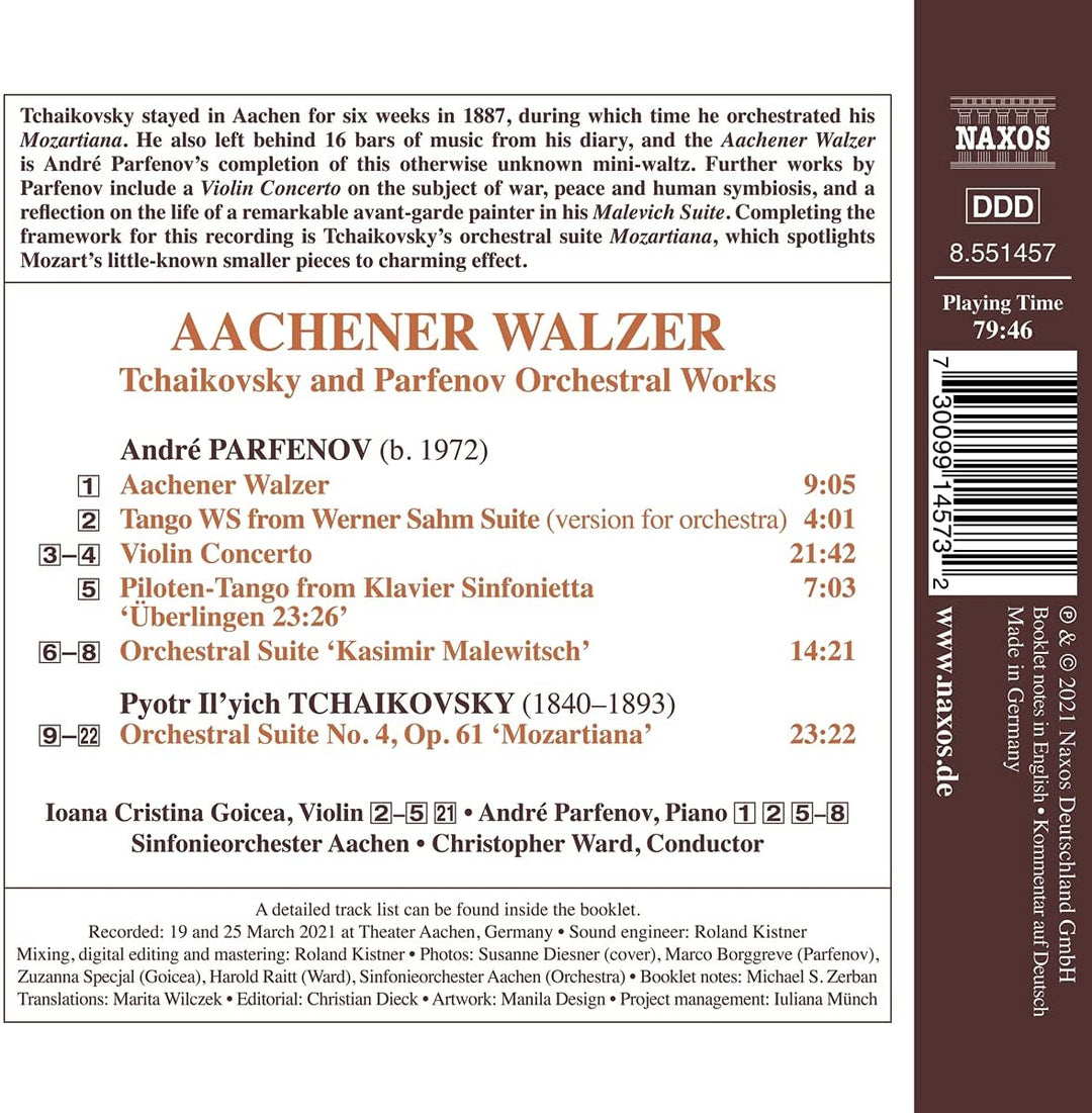 Ioana Cristina Goicea - Tchaikovsky: Aachener Walzer [Ioana Cristina Goicea; André Parfenov; Sinfonieorchester Aachen; Christopher Ward] [Naxos: 8551457] [Audio CD]