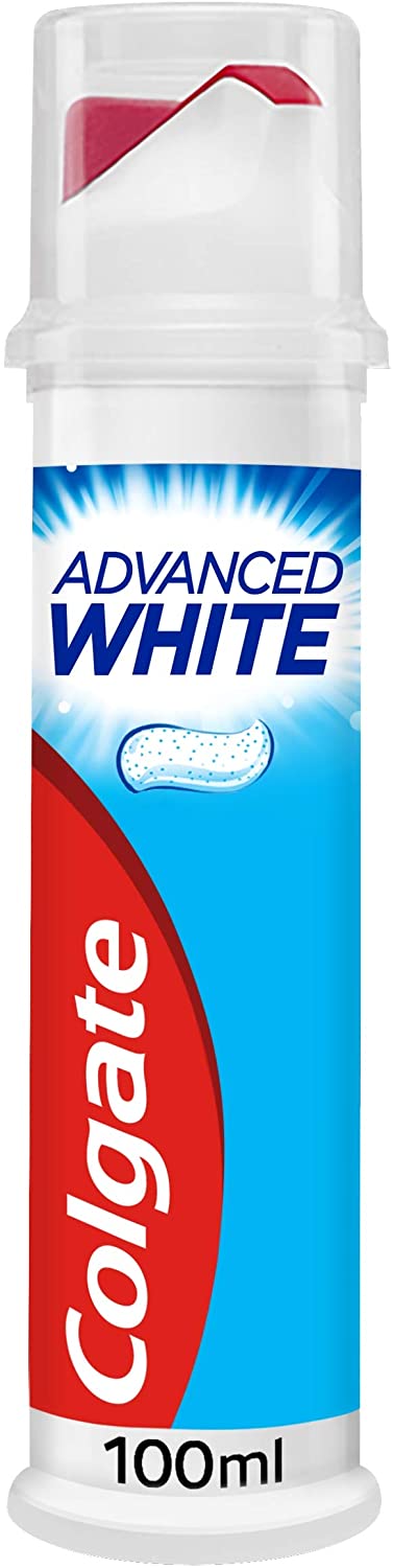 Colgate Advanced White with Micro-Cleansing Crystals Whitening Toothpaste Pump,