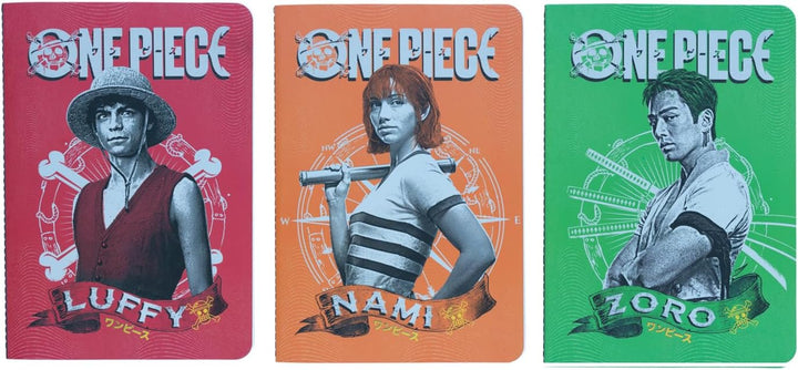 Grupo Erik One Piece Netflix Pack Of 3 A5 Notebooks | A5 Notebook | Notebooks A5