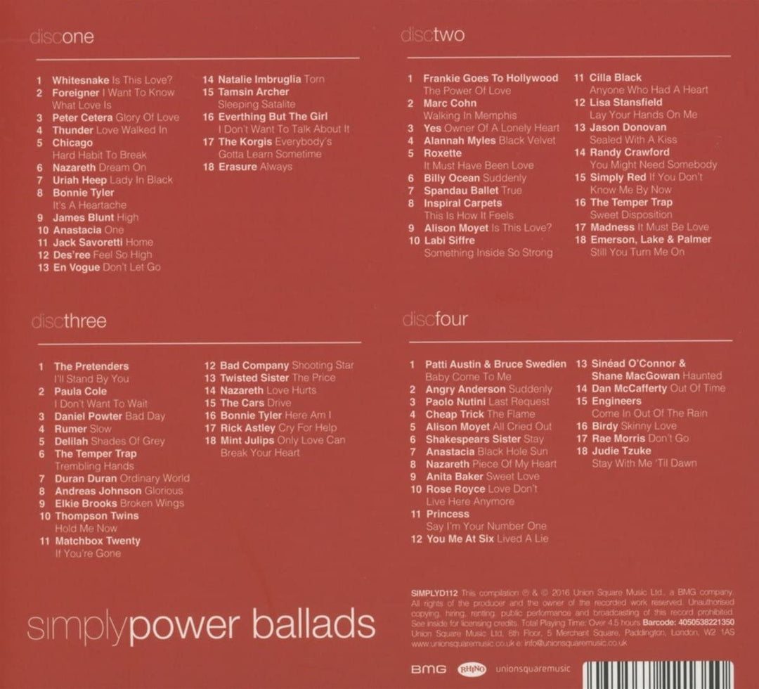 Simply Power Ballads [Audio CD]