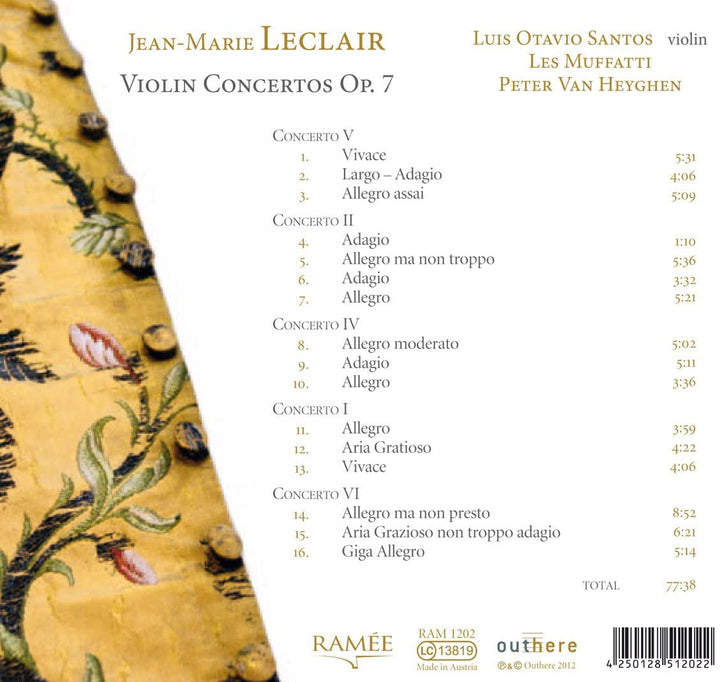 Marie Leclair: Violin Concertos Op. 7 [Audio CD]