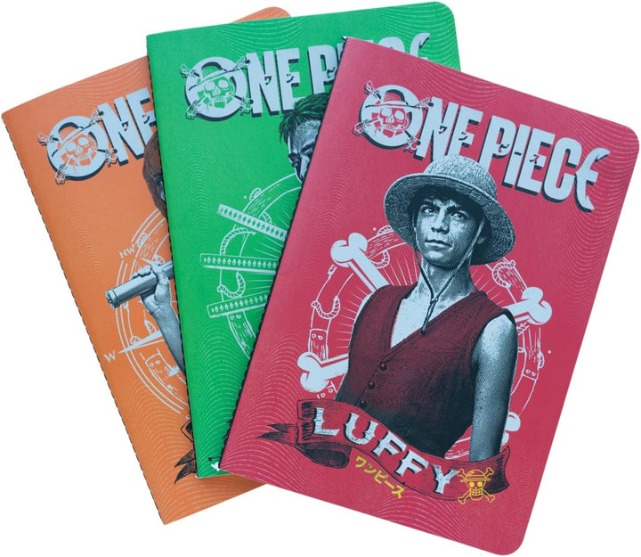 Grupo Erik One Piece Netflix Pack Of 3 A5 Notebooks | A5 Notebook | Notebooks A5