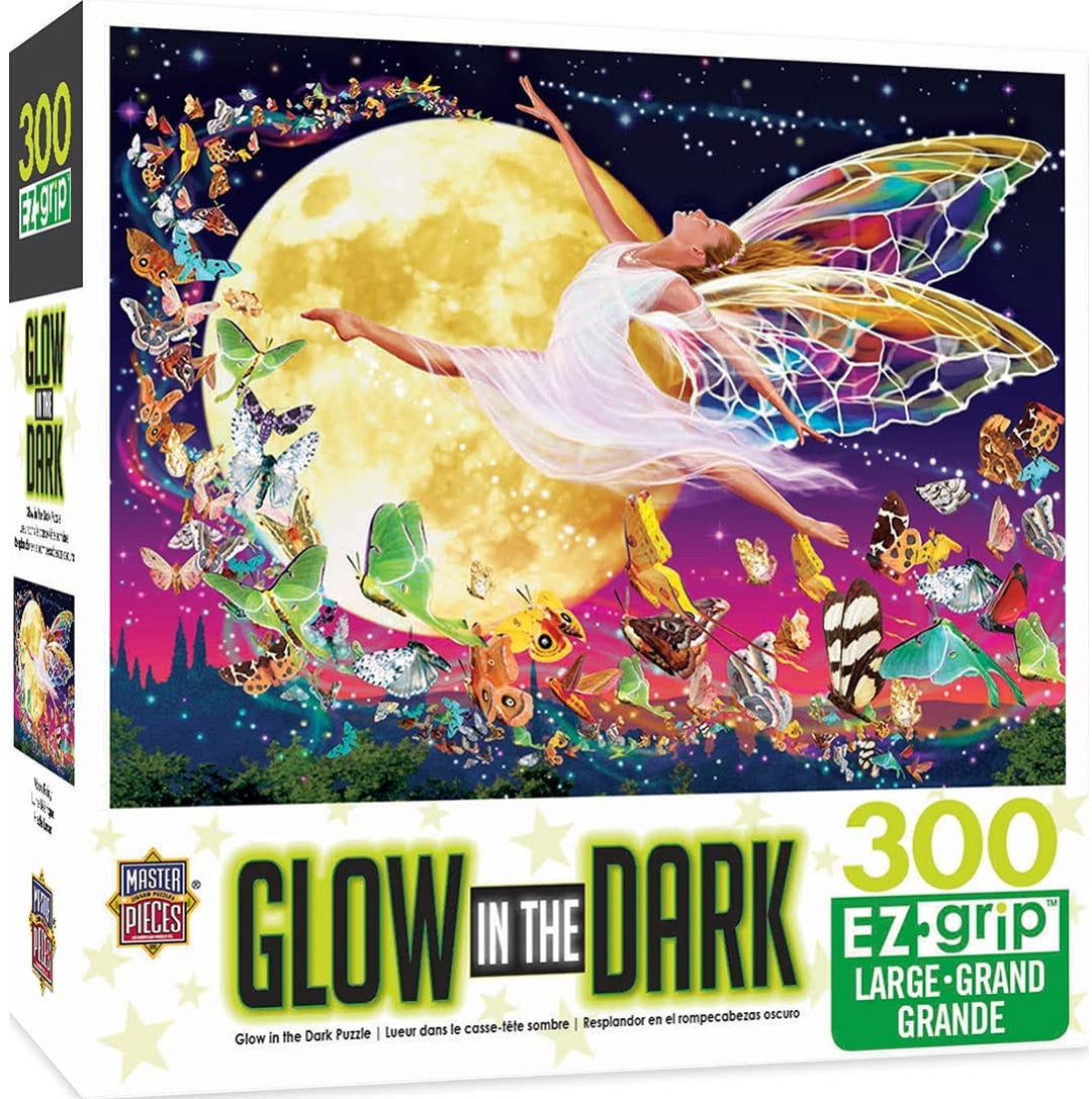 MasterPieces 31852 Glow in the Dark Moon Fairy Large Puzzle, Multicolored, 18"x2