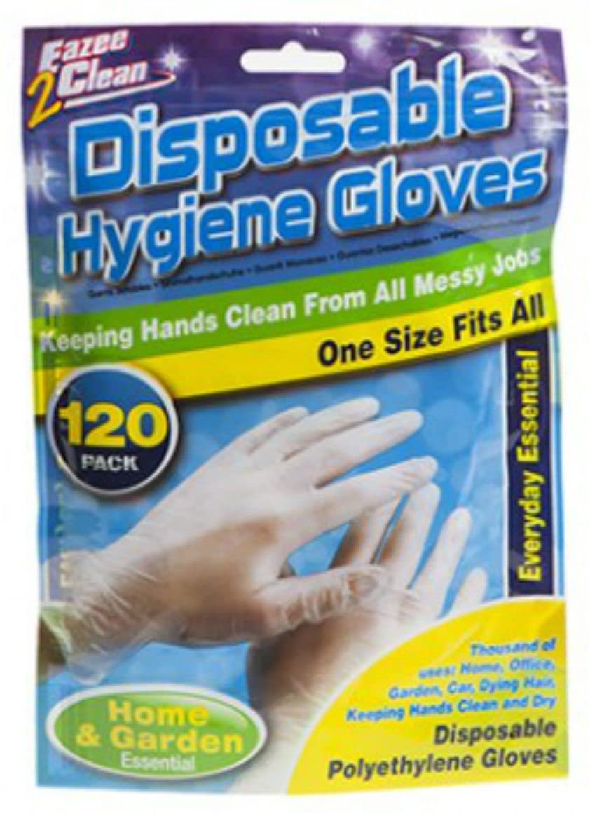 PMS Pack de 120 gants d&#39;hygiène jetables en Ptd refermables
