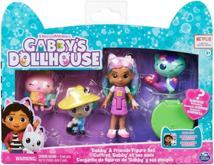 Gabby's Dollhouse 6065350 Friends Set with Rainbow Gabby Doll, Figures and Surprise Accessory Kids’ Toys