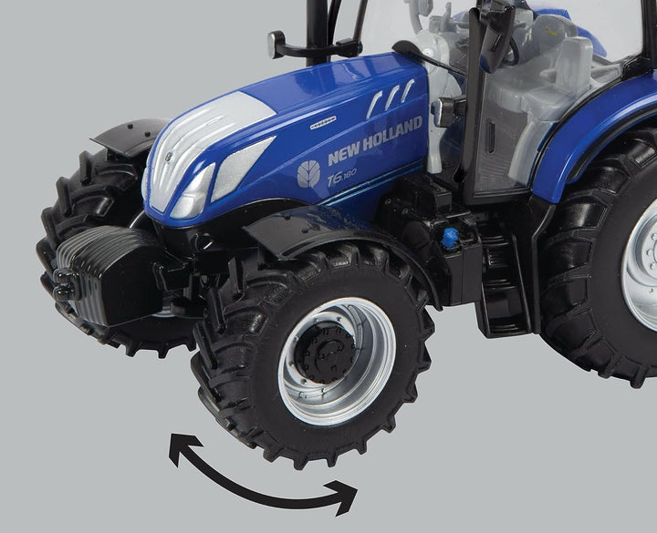 New Holland T6.180 Blue Power Tractor Toy, Farm Toys for Children, New Holland Tractor Toy