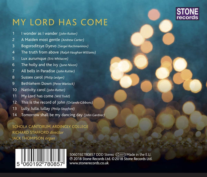 Ralph Vaughan Williams - My Lord Has Come [Ardingly College Schola Cantorum] [Stone Records: 5060192780857] [Audio CD]