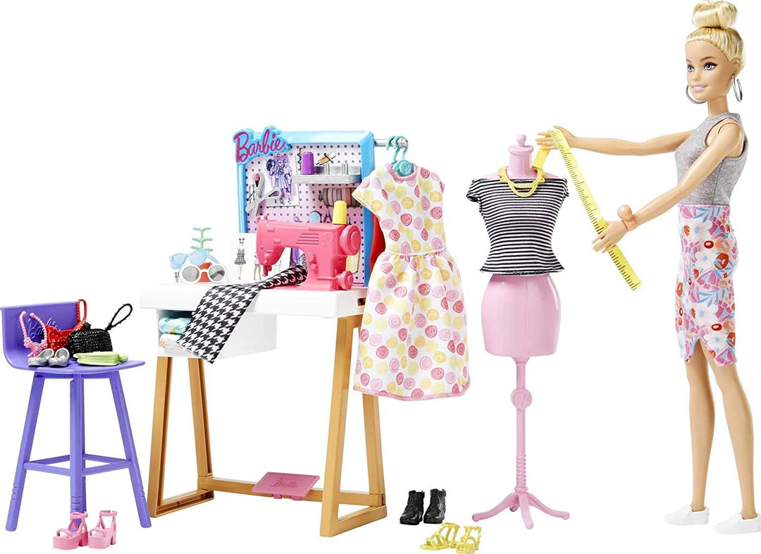 Barbie Fashion Designer Doll (12-in/30.40-cm) & Studio, 25+ Design & Fashion Accessories