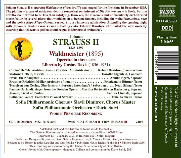 Robert Davidson - Strauss Ii: Waldmeister [Various] [Naxos: 8660489-90] [Audio CD]