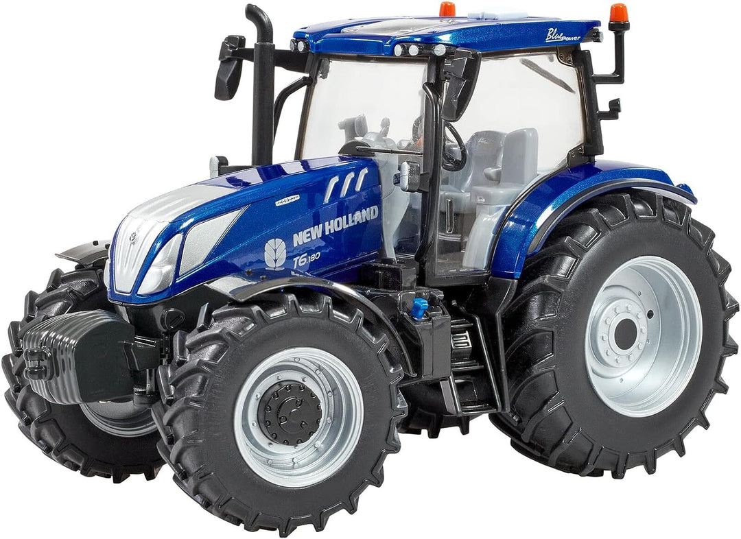 New Holland T6.180 Blue Power Tractor Toy, Farm Toys for Children, New Holland Tractor Toy