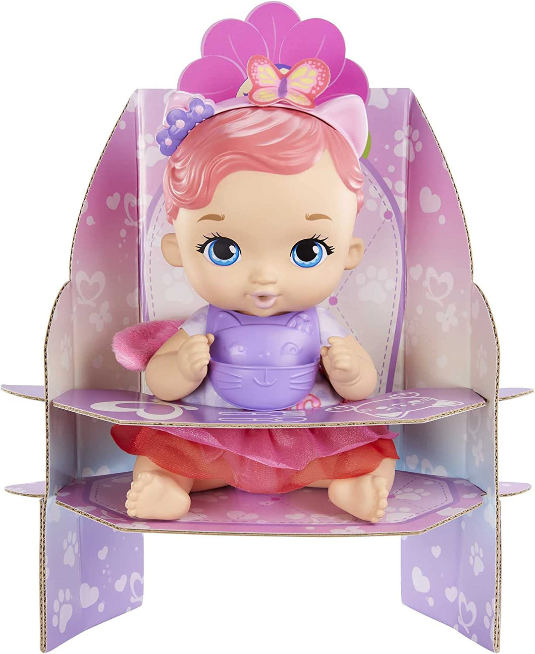 My Garden Baby Feed & Change Baby Kitten Doll (12-in) & Accessories, with Reusab