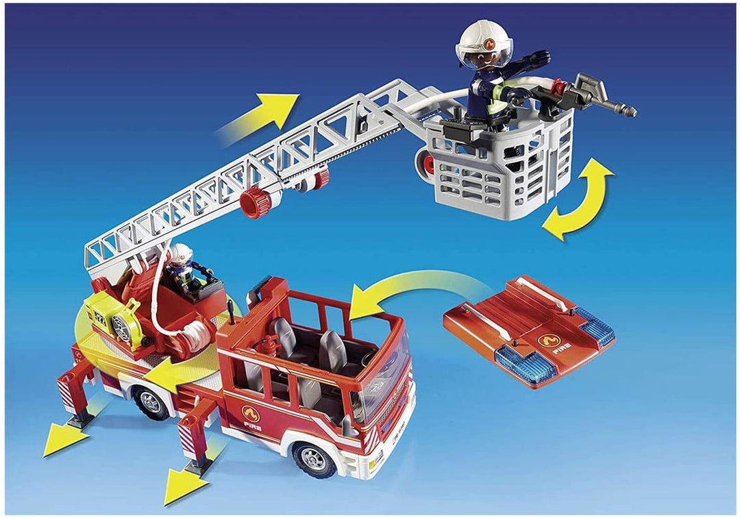 Playmobil City Action 9463 Fire Ladder Unit with lights, sounds and water pump, for Children Ages 4+