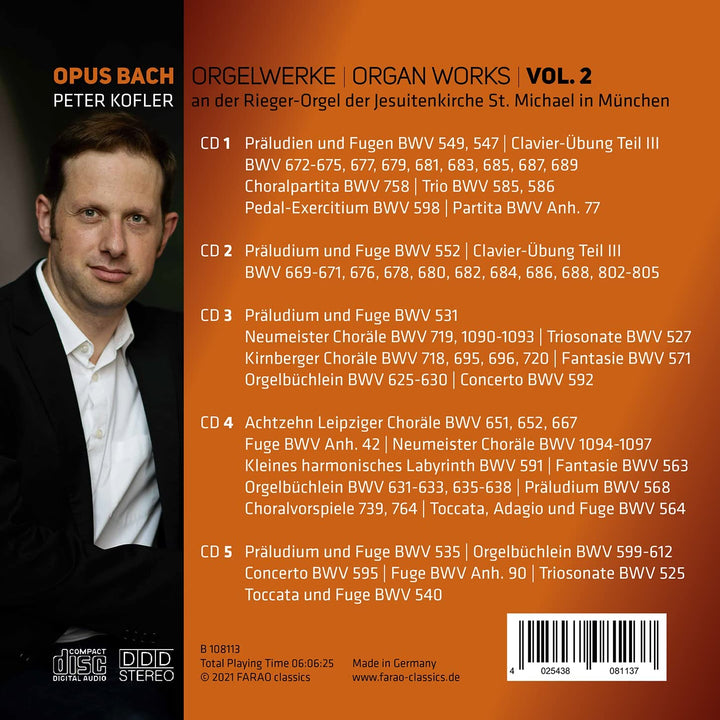 Opus Bach, Vol. 2 [Peter Kofler] [Farao Classics: B108113] [Audio CD]