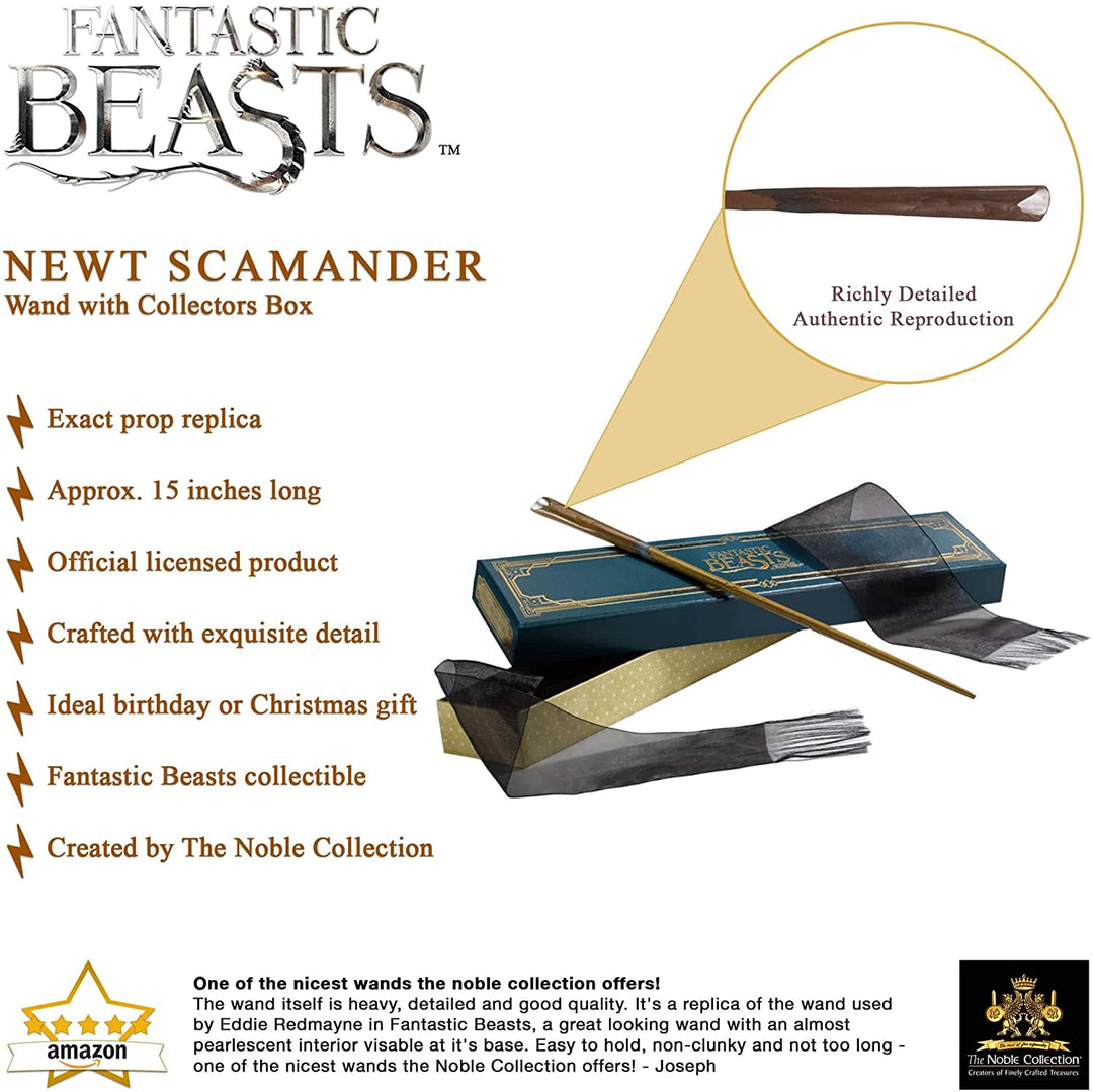 The Noble Collection The Wand of Newt Scamander avec boîte de collection