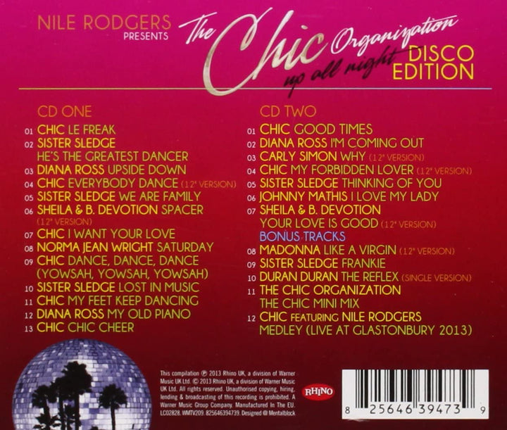 Chic - Nile Rogers Presents The Chic Organization: Up All Night: The Greatest Hits (Disco Edition) [Audio CD]