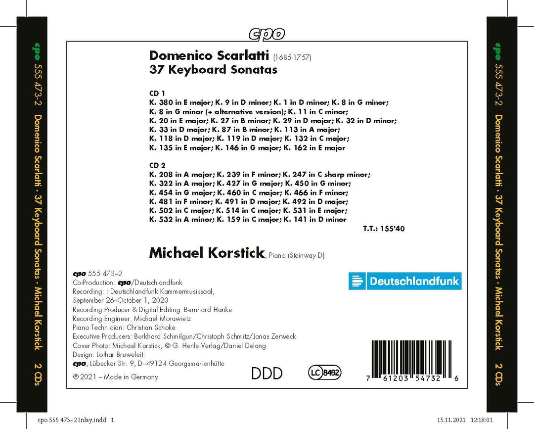 Michael Korstick - Scarlatti: Keyboard Sonatas [Michael Korstick] [Cpo: 555473-2] [Audio CD]