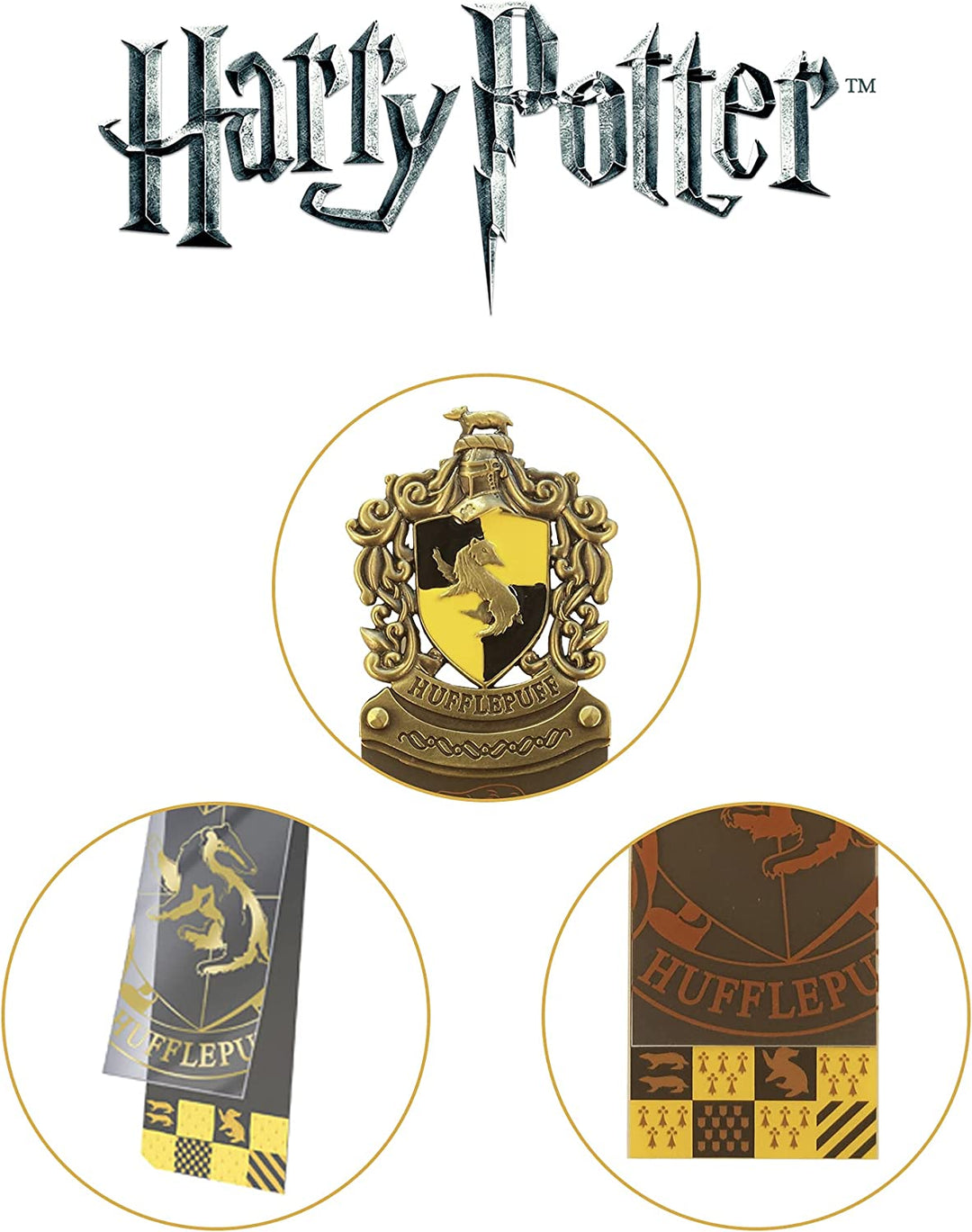 The Noble Collection Hufflepuff Crest Bookmark Harry Potter Bookmark With Hand Enamelled Diecast Metal Crest - Officially Licensed Harry Potter Movie Gifts