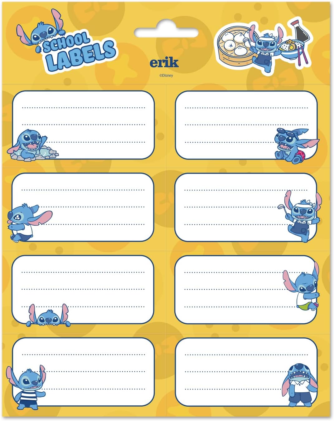 Grupo Erik Disney Stitch Stickers - Sticky Labels - Food Labels Stickers - Self Adhesive Labels