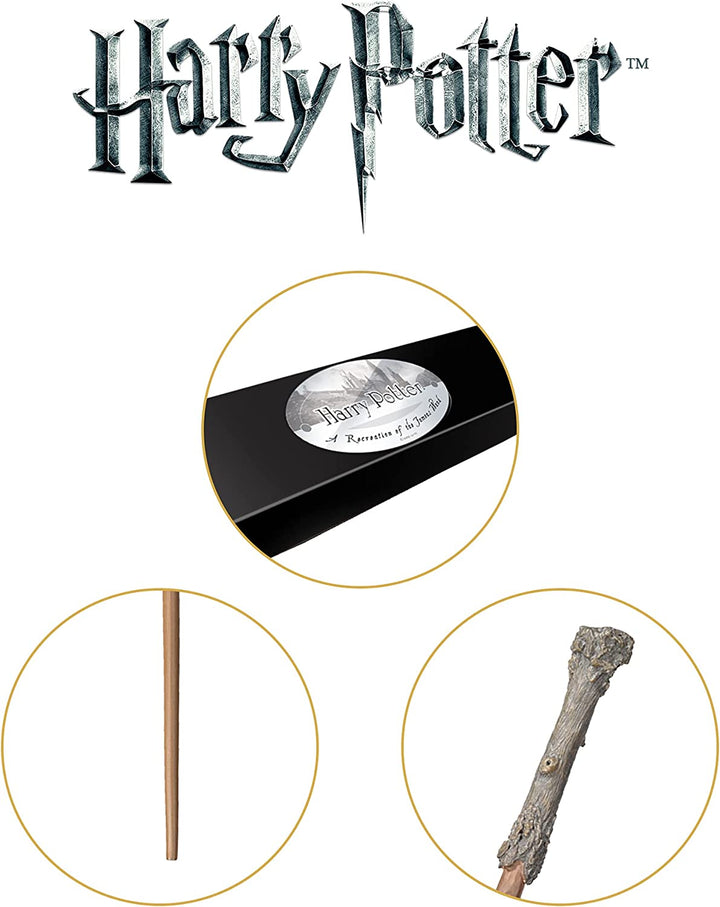 Noble Collection La baguette de personnage Harry Potter 14 pouces (35,5 cm) Baguette Harry Potter avec porte-nom