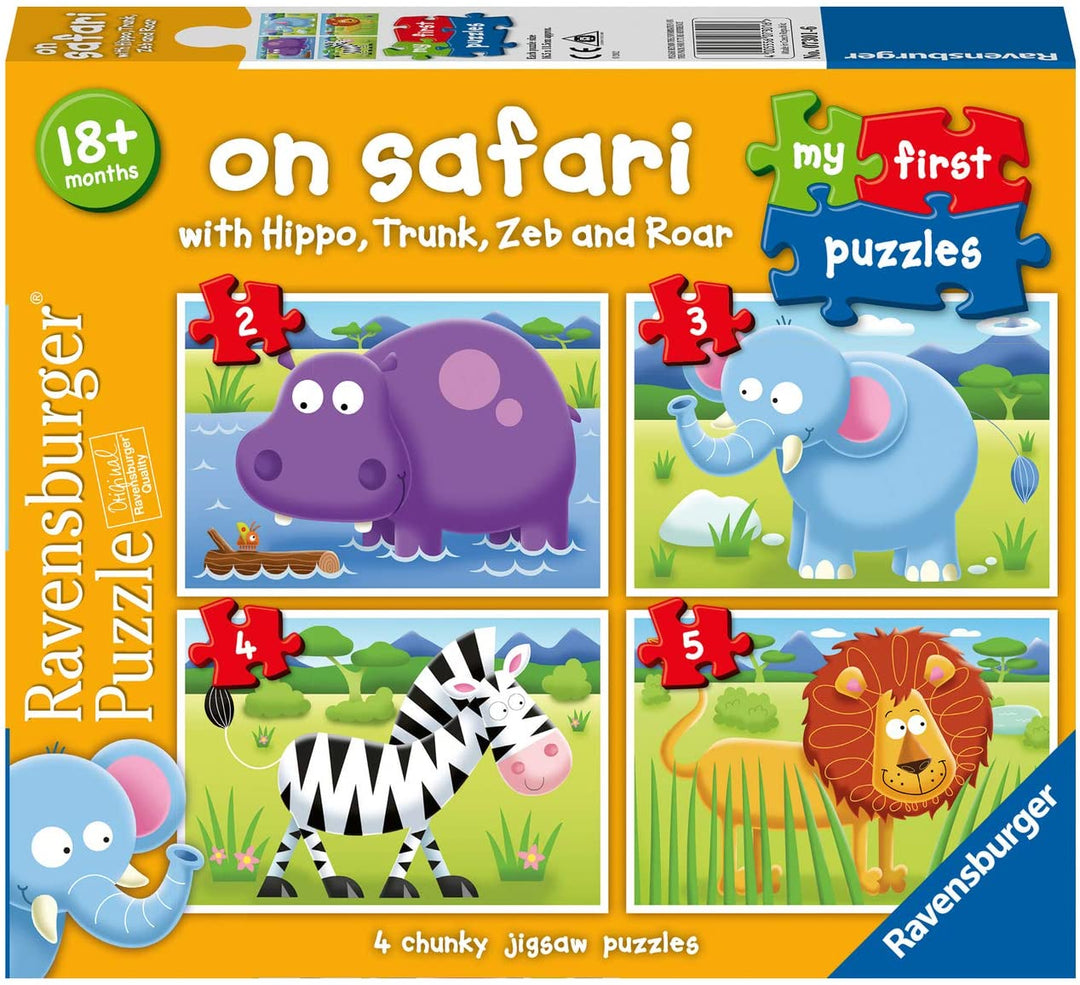 Ravensburger On Safari My First Jigsaw Puzzles (2, 3, 4 and 5 Piece) Educational Toys for Toddlers Age 18 Months and Up