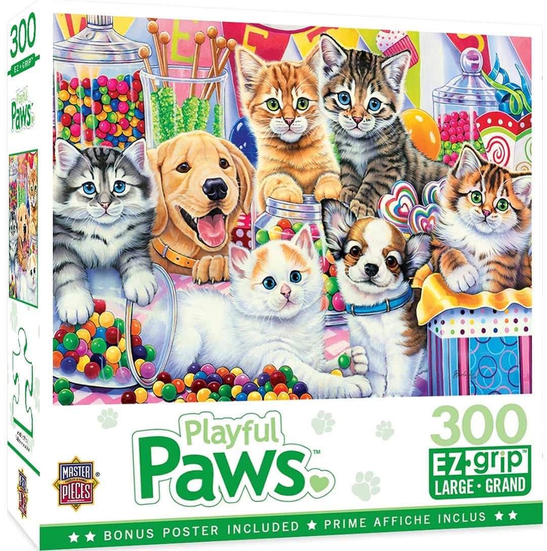 MasterPieces 31725 Sweet Things Playful Paws EZ Grip Puzzle, 300-Piece