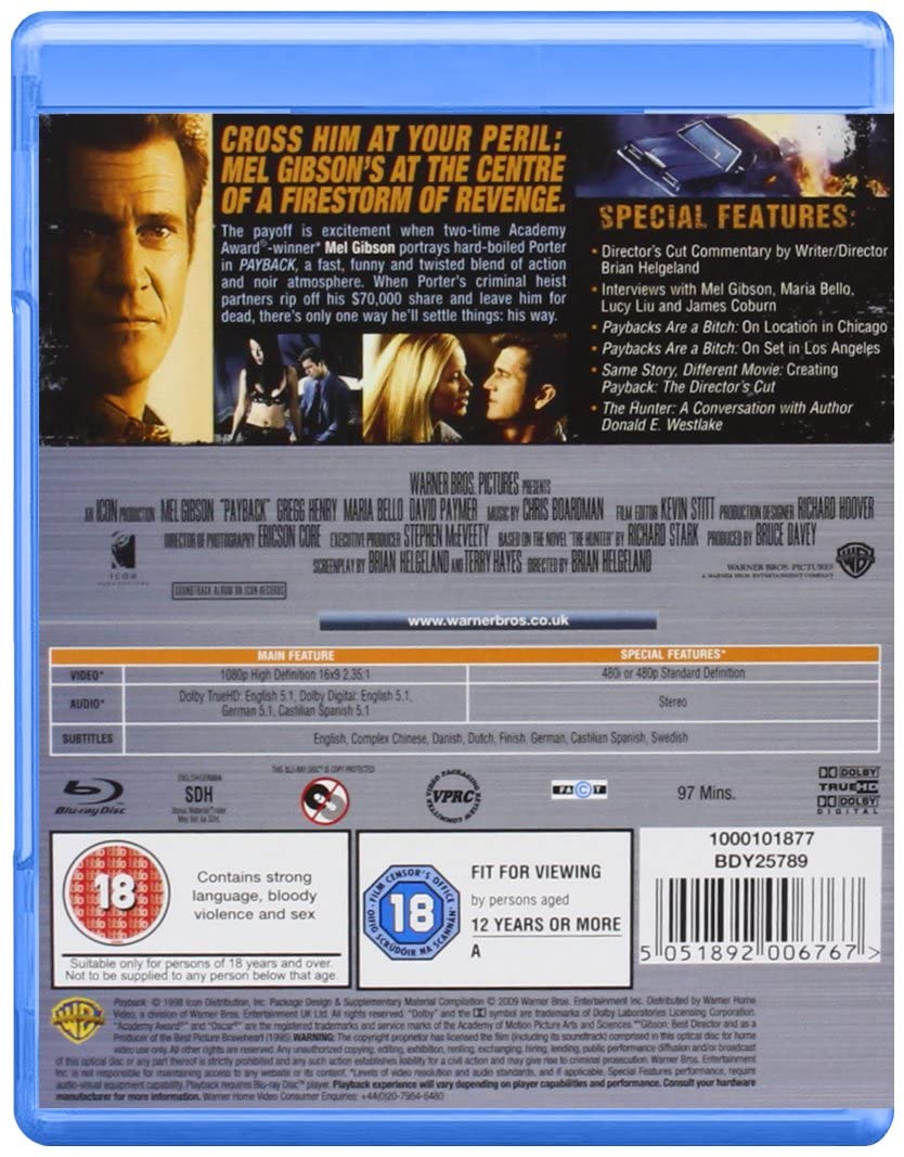 Payback [1999] [Region Free] - Action [Blu-ray]