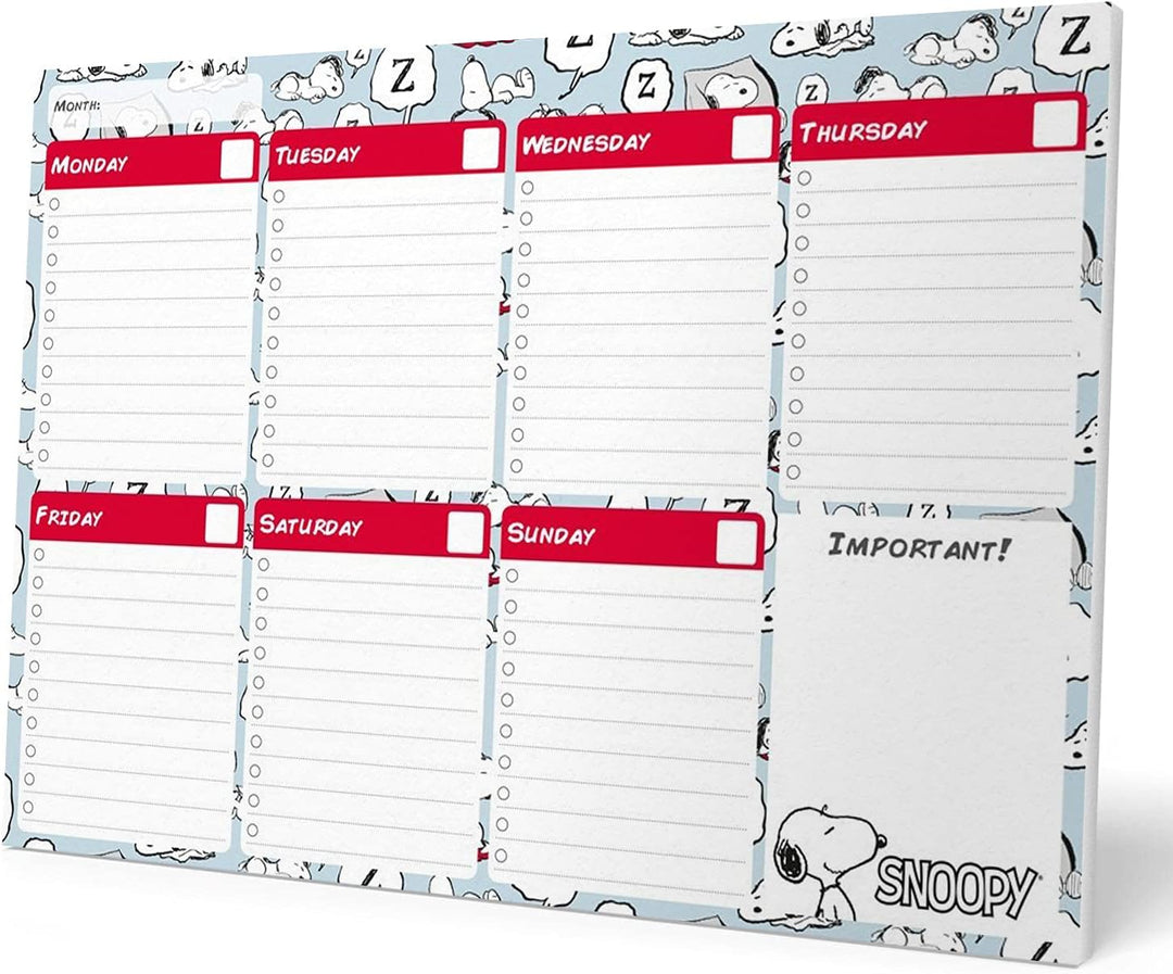 Official Snoopy A4 Weekly Planner, Desk Calendar, Family Calendar, 54 Tear Off Pages