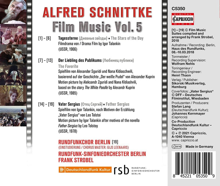 Rundfunk Chor Berlin - Schnittke: Film Music Vol 5 [Rundfunk Chor Berlin; Rundfunk-Sinfonieorchester Berlin; Frank Strobel] [Capriccio: C5350] [Audio CD]