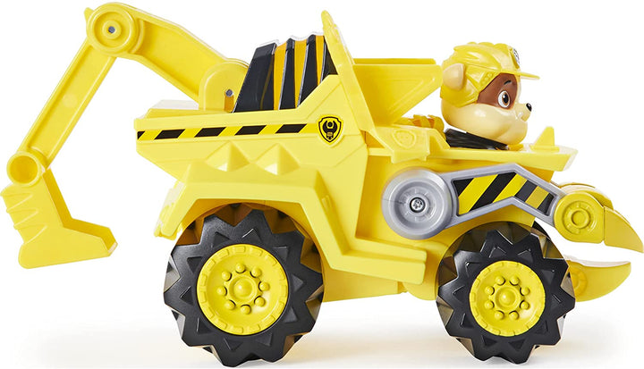 PAW Patrol, Dino Rescue Rubble’s Deluxe Rev Up Vehicle with Mystery Dinosaur Fig