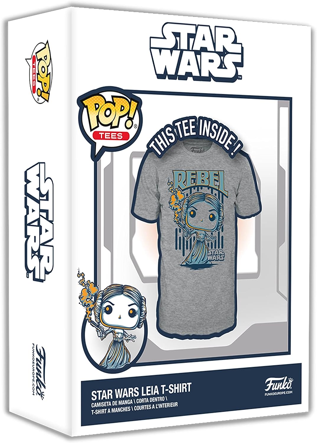 Funko Boxed Tee: Star Wars - Leia - Large - (L) - T-Shirt - Clothes - Gift Idea - Short Sleeve Top for Adults Unisex Men and Women