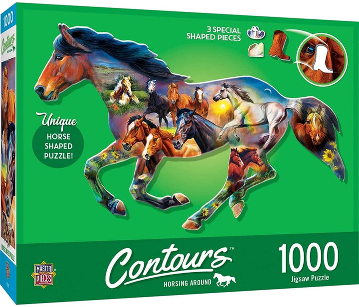 1000 Piece Jigsaw Puzzle for Adult, Family, Or Kids - Horsing Around by Masterpi