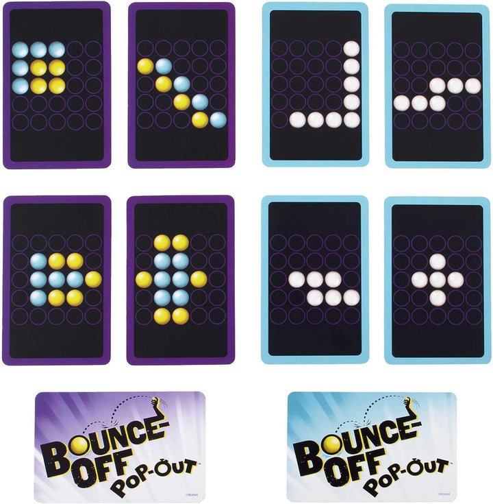 BOUNCE-OFF POP-OUT Party Game for Family, Teens, Adults with 16 balls, 20 Challenge Cards