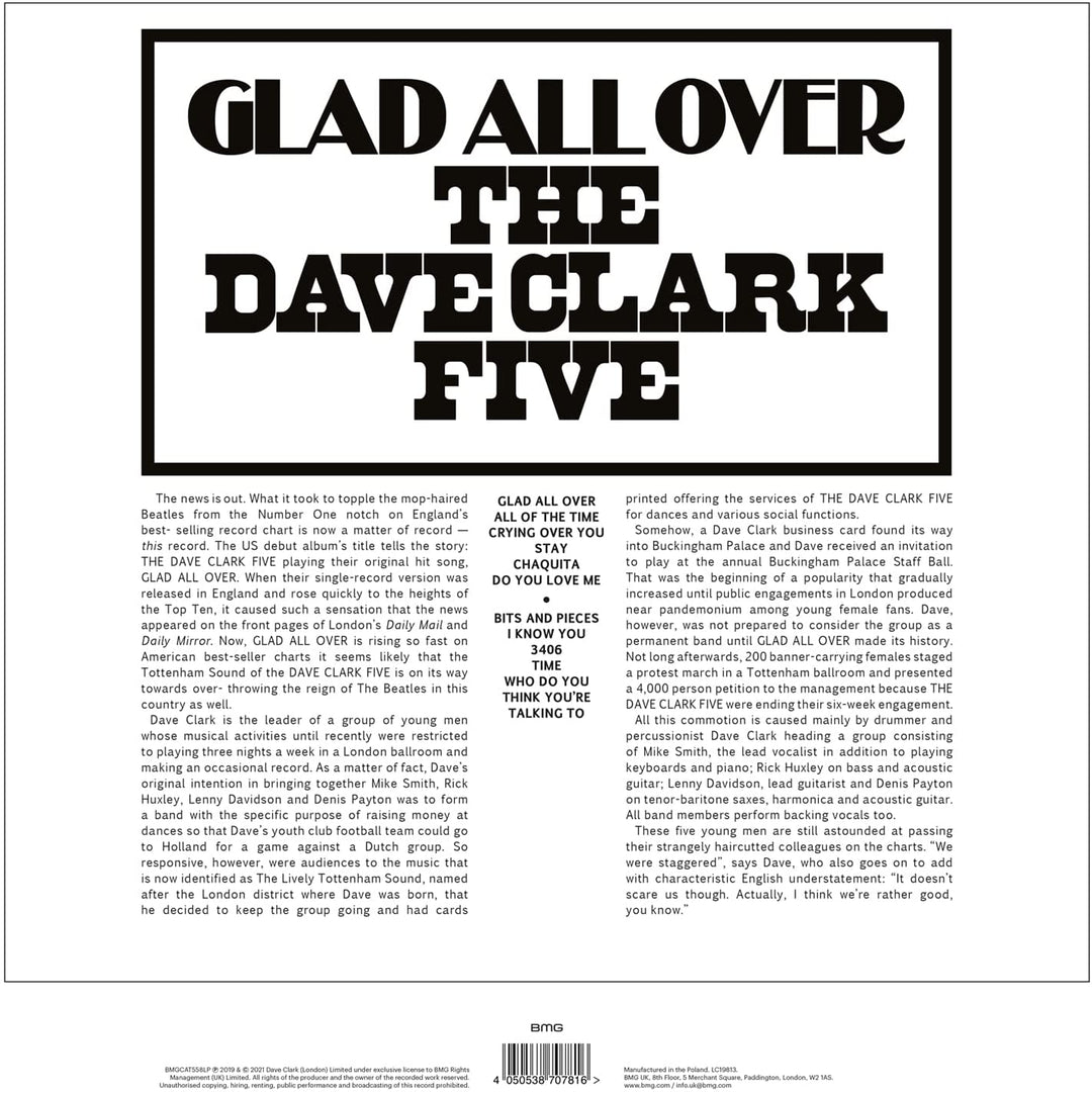 The Dave Clark Five - Glad All Over (Remastered – Limited White Colour Vinyl) [VINYL]