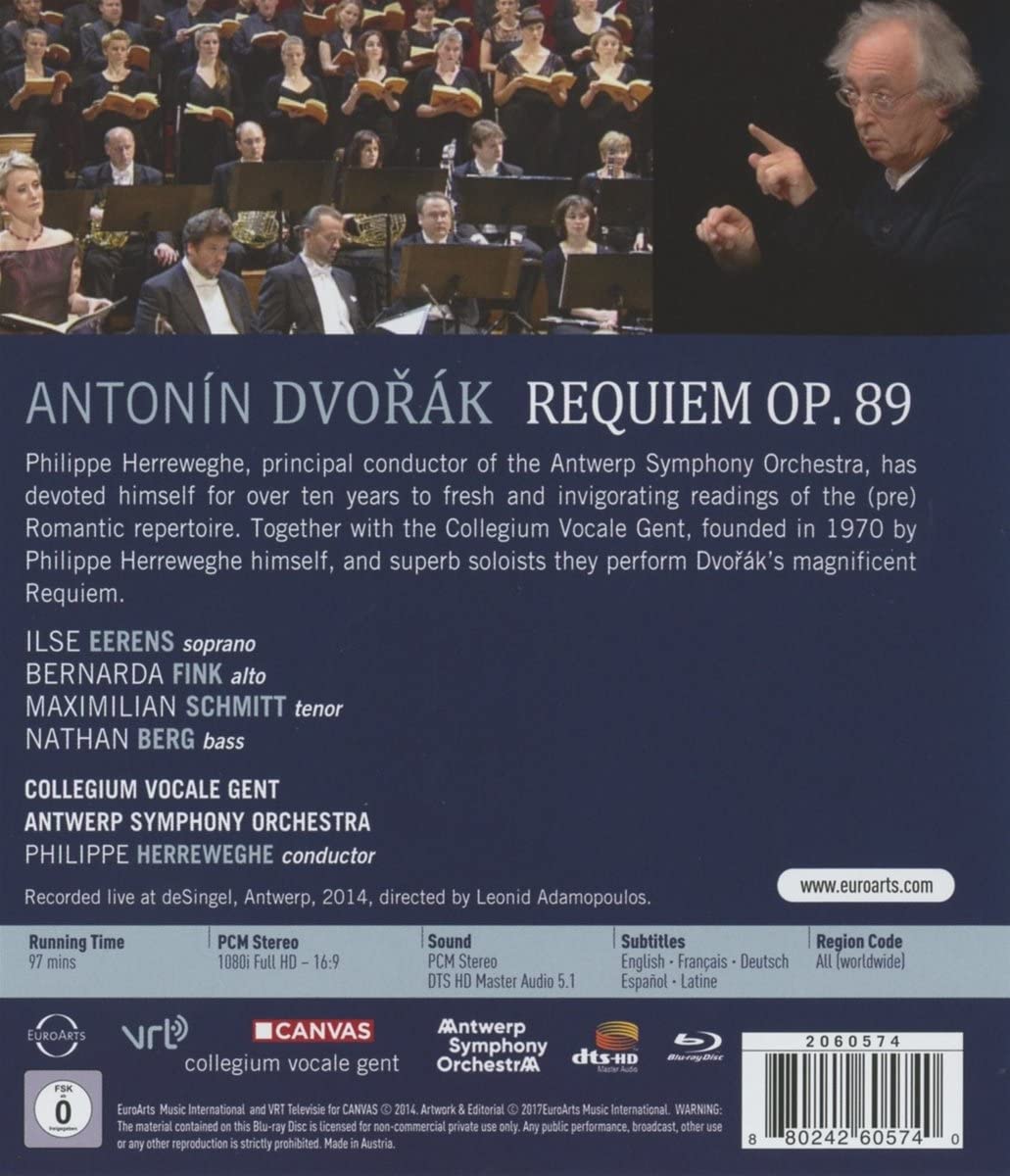 Philippe Herreweghe - Antonin Dvorak: Requiem Op. 89 disc) [2017] [Region ] [Blu-ray]
