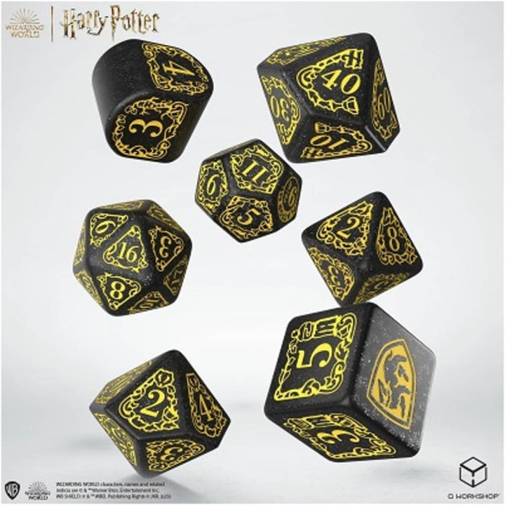 Harry Potter: Hufflepuff Modern Dice Set - Black