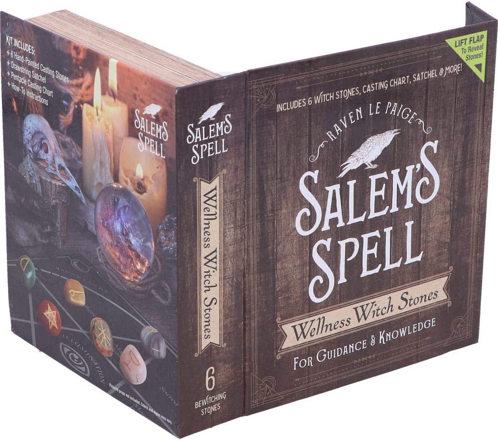 Nemesis Now Salem's Spell Kit Set of Six Witches Wellness Stones in Decorated Bo