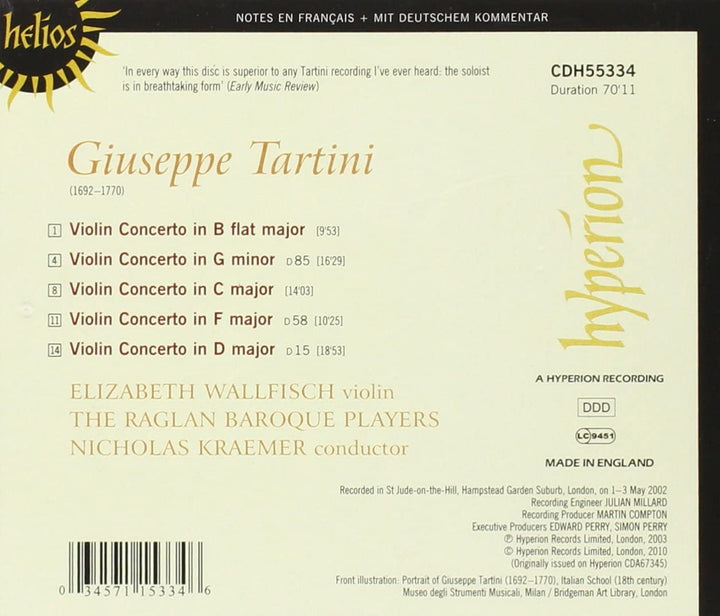 Tartini, G - Violin Concertos [Audio CD]