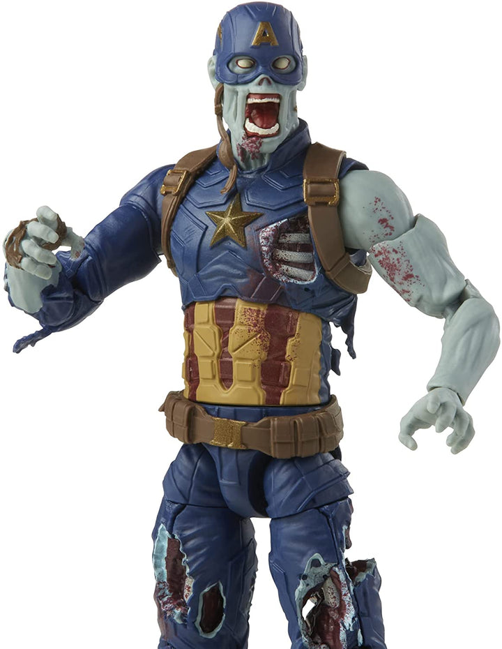 Marvel Legends Series 6-inch Scale Action Figure Toy Zombie Captain America, Premium Design, 1 Figure, and 1 Accessory Multicolor, F0330