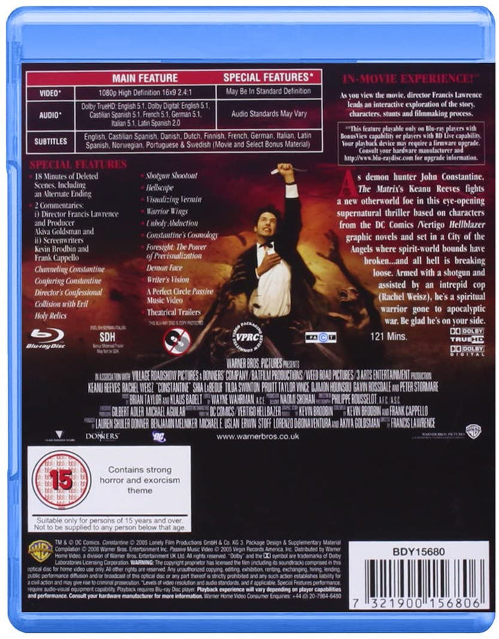 Constantine [2005] [Region Free] - Horror/Fantasy [Blu-ray]