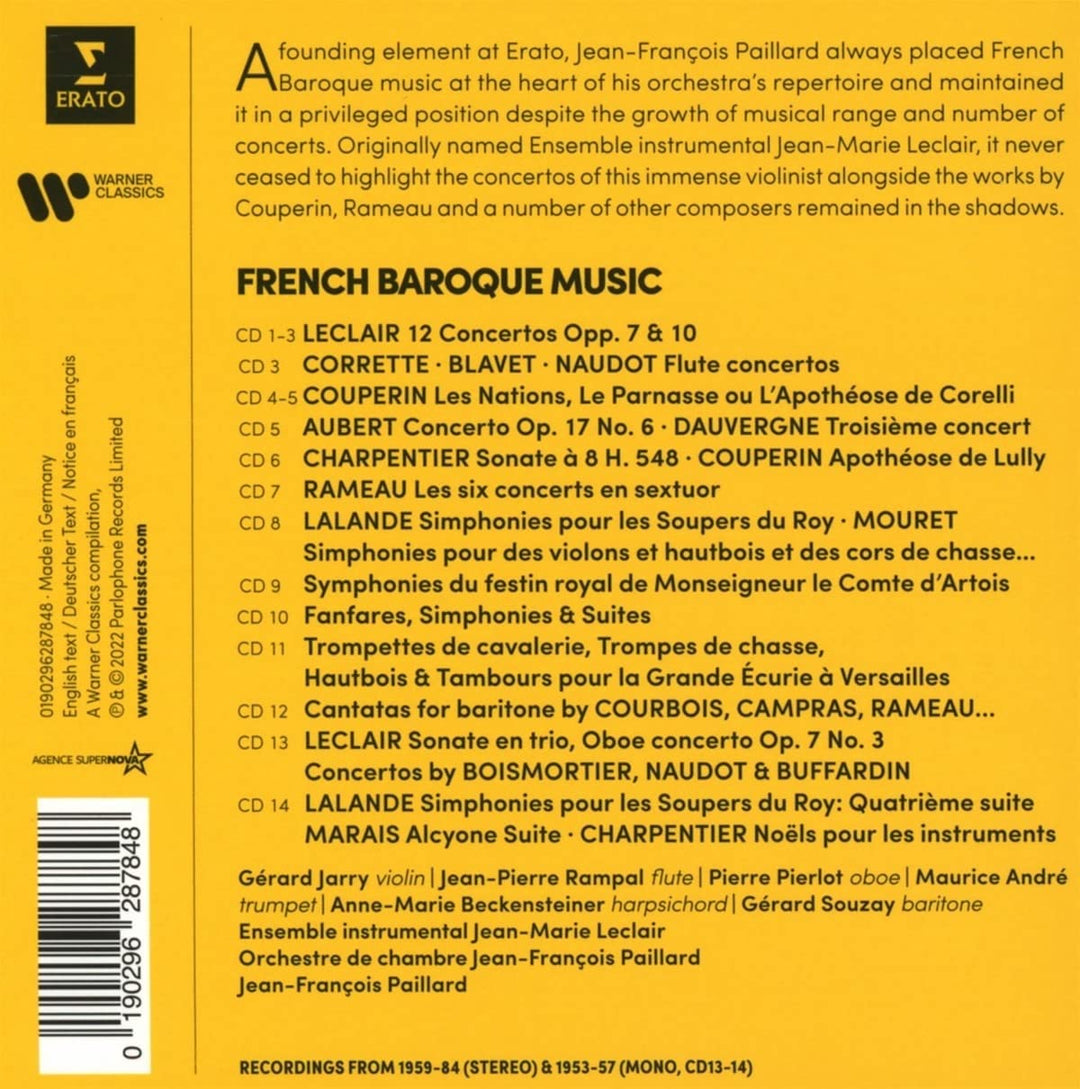Jean-Francois Paillard - French Baroque Music [Audio CD]