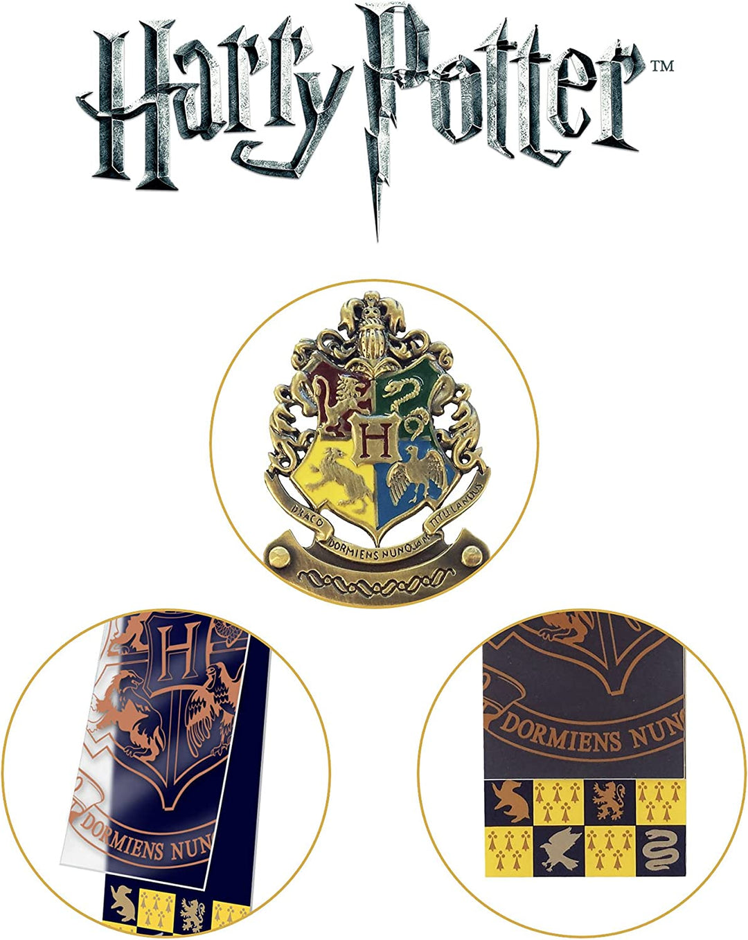 La Noble Collection Marque-page écusson Harry Potter Poudlard 6,7 pouces (17 cm) Marque-page en PVC et carte en métal moulé sous pression