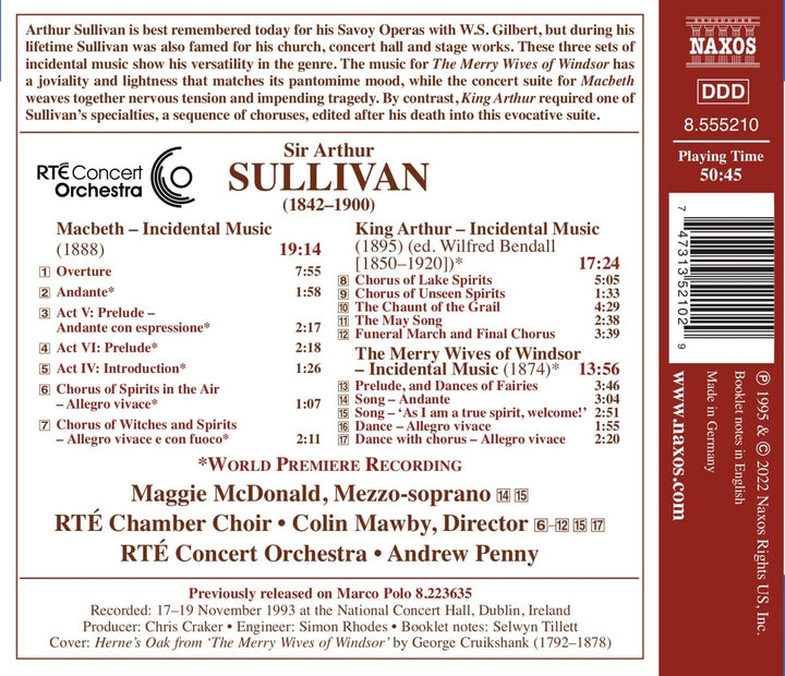 Mcdonald - Sir Arthur Sullivan: Incidental Music [Audio CD]