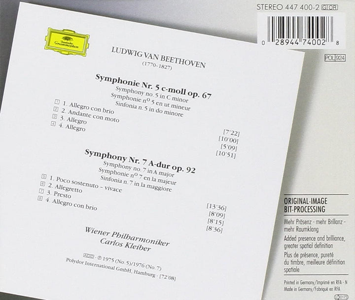 Ludwig van Beethoven - Beethoven: Symphonies Nos. 5 & 7 [Audio CD]