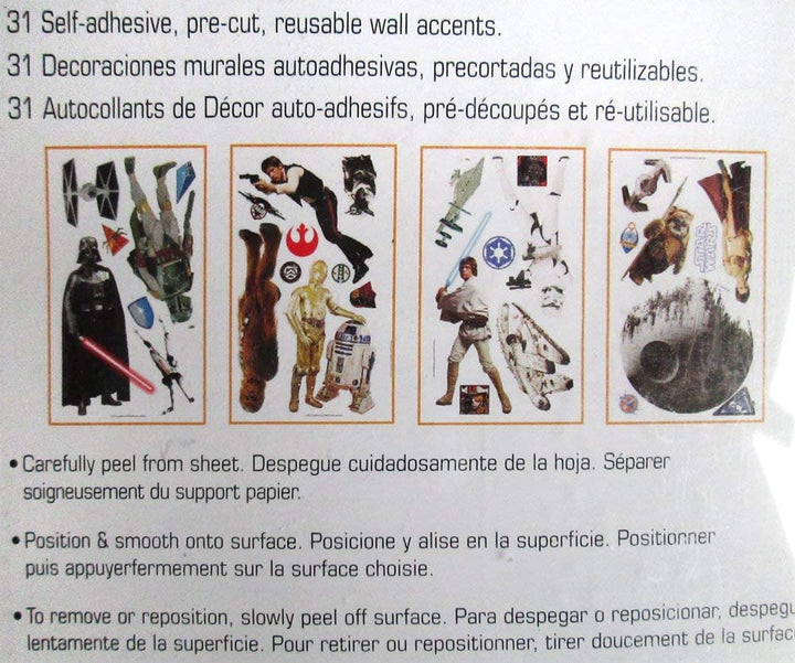 RoomMates RMK1586SCS Star Wars Classic Wall Stickers, Multi-Coloured, L X 50 cm W