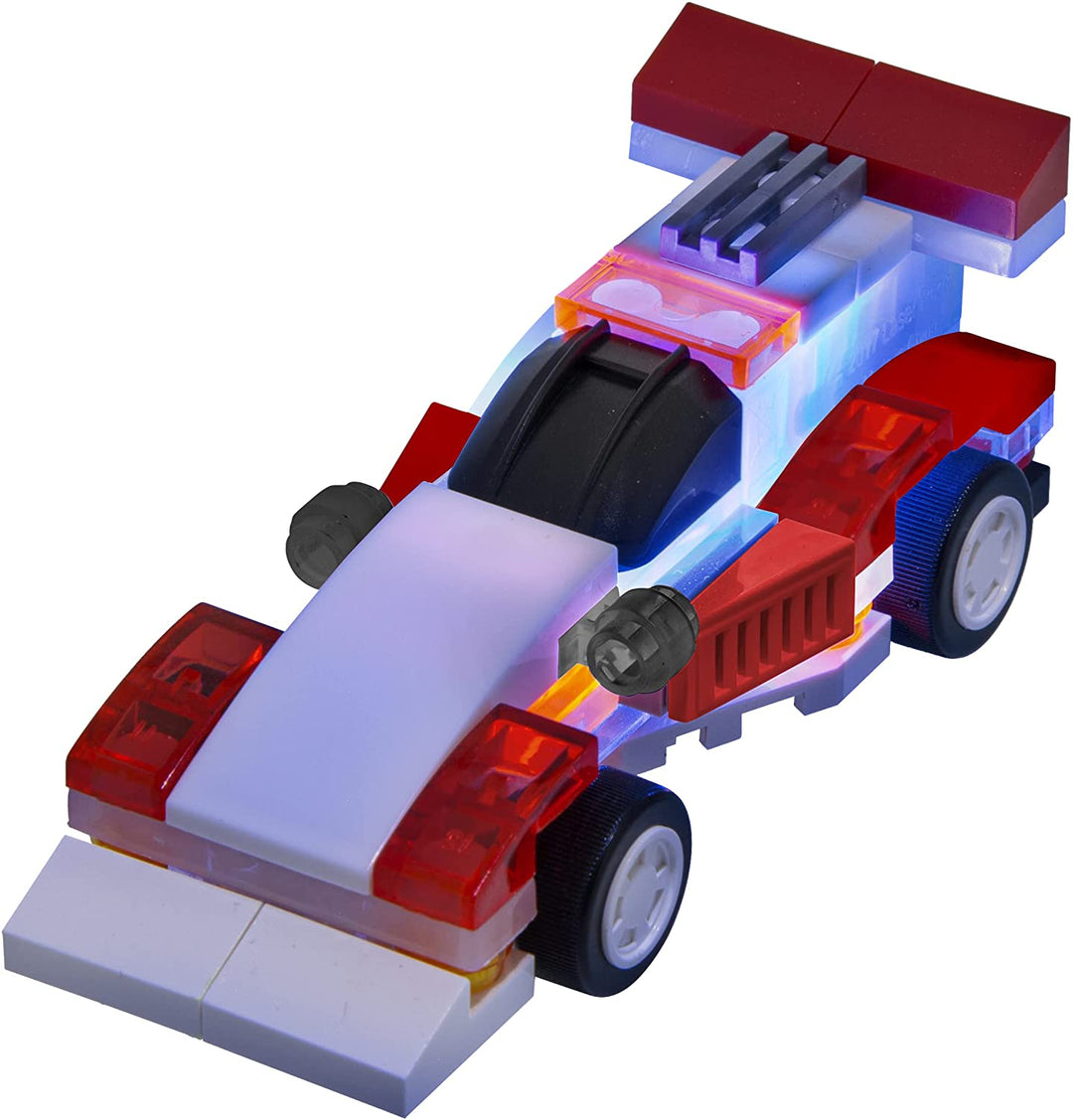giochi preziosi s.p.a. LAM02301 Laser Pegs Microsparks-Vehicles 2 Pack Red Formu