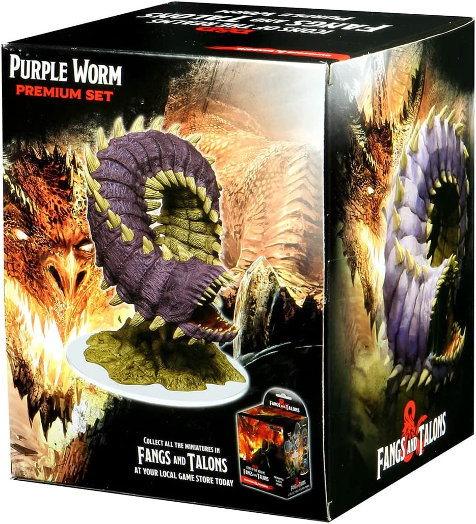 Wiz Kids | D&D Icons of the Realms Miniatures: Fangs and Talons- Purple Worm Premium Set