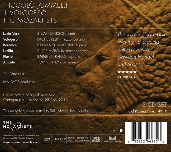 Mozartists - Jommelli: Il Vologeso [Audio CD]