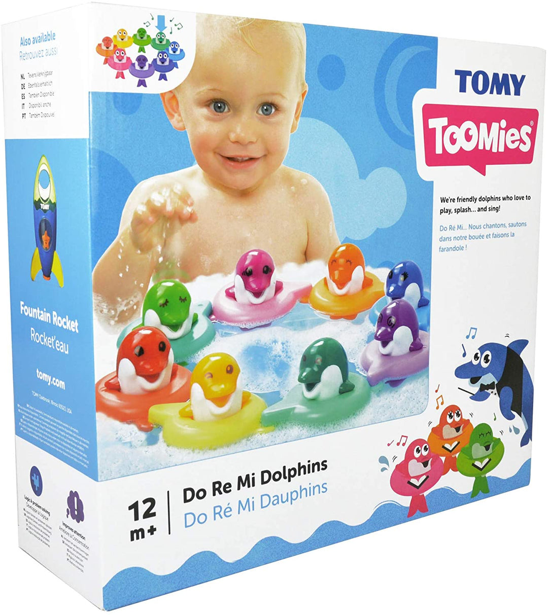 Jouet de bain pour bébé Tomy Toomies Do Re Mi Dolphins | Jouet éducatif et musical pour les tout-petits